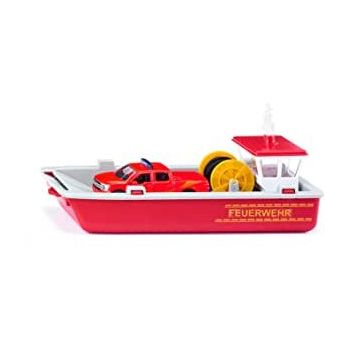 Jucarie SUPER fire brigade work boat, toy vehicle (red/grey)
