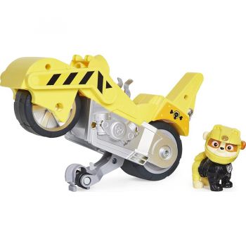 Spin Master Paw Patrol Moto Pups Rubbles Motorcycle, Toy Vehicle (Yellow, with Toy Figure)