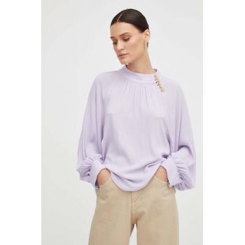 BA&SH bluza femei, culoarea violet, neted de firma originala