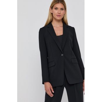 BOSS sacou culoarea negru, un singur rând de nasturi, material uni 50457442