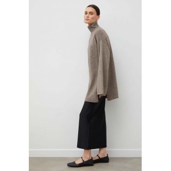 By Malene Birger pulover de lana femei, culoarea bej, light, cu guler de firma original