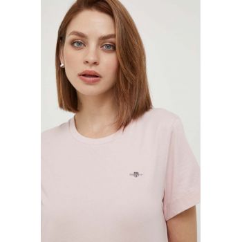 Gant tricou din bumbac culoarea roz ieftin