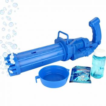 Jucarie Pistol de facut baloane de sapun - Gatling Bubble 21 Holes (Culoare produse: Albastru)