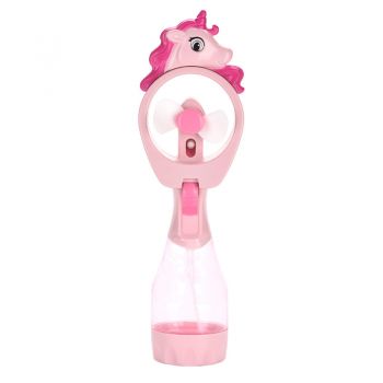 Mini ventilator portabil cu pulverizator - Unicorn (Culoare produse: roz)