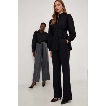 Answear Lab pantaloni X limited collection NO SHAME femei, culoarea negru, drept, high waist