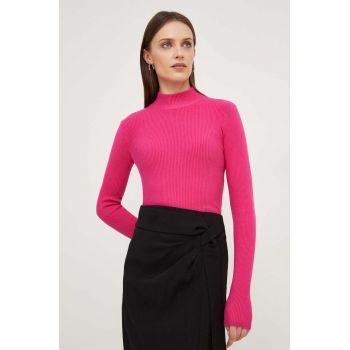 Answear Lab pulover X limited collection NO SHAME femei, culoarea roz, light, cu turtleneck