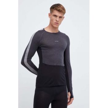 Icebreaker longsleeve funcțional 125 ZoneKnit culoarea negru