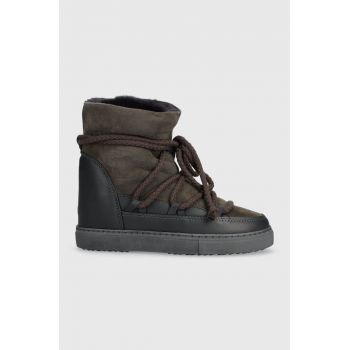 Inuikii cizme de zapada din piele intoarsa Classic Wedge culoarea gri, 75203-005