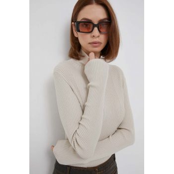 Joop! pulover femei, culoarea bej, light, cu turtleneck