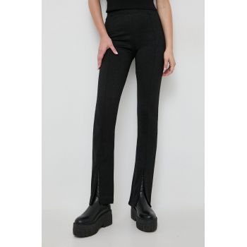 Karl Lagerfeld colanti femei, culoarea negru, melanj