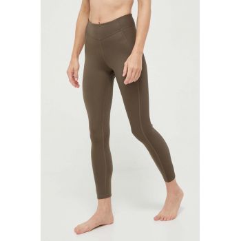 Reebok jambiere de yoga culoarea verde, neted