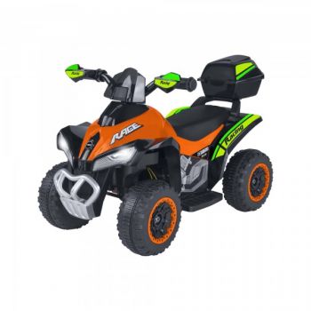 ATV electric pentru copii de teren Globo Quad 6V portocaliu cu verde de firma originala