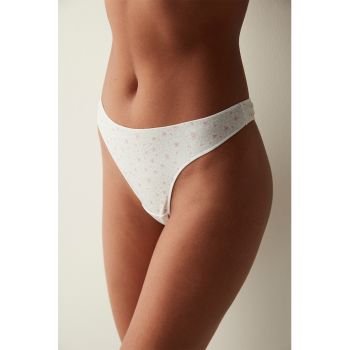 Chiloti tanga cu model floral