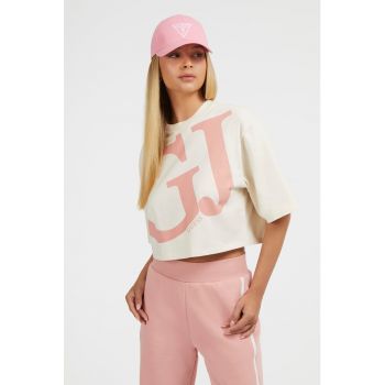 JEANS - Tricou crop cu logo - pentru fitness