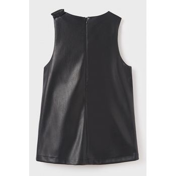 Rochie de piele ecologica cu croiala in A
