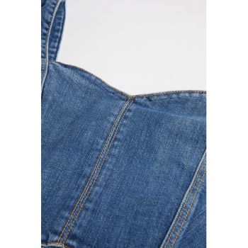 Salopeta din denim cu decolteu sweetheart
