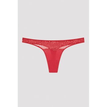 Set de chiloti tanga cu insertii de dantela - 3 perechi