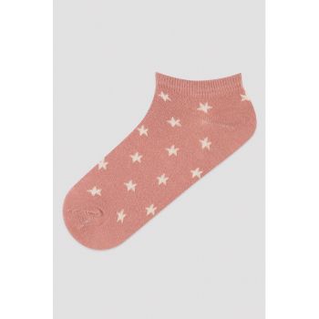 Set de sosete pana la glenza cu model cu stele - 5 perechi