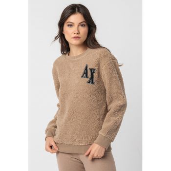 Bluza sport din material teddy cu logo