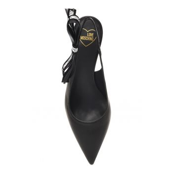 Pantofi slingback cu logo