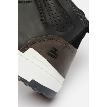 Pantofi sport high-top de piele cu garnituri textile