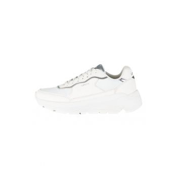 Pantofi sport wedge cu garnituri de piele ecologica