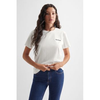 Tricou de bumbac cu broderii Bon