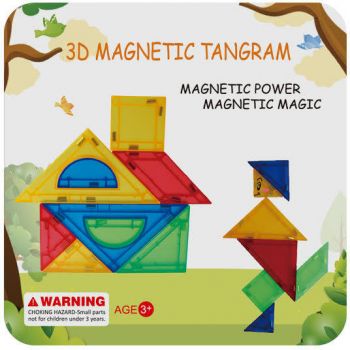 Jucarie Joc de Constructie Magnetic Tangram 7 piese