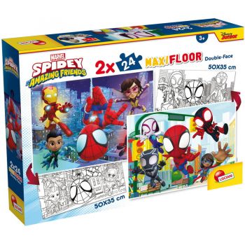 Puzzle de Colorat Maxi Paienjenelul Marvel si prietenii lui uimitori 2 x 24 de piese