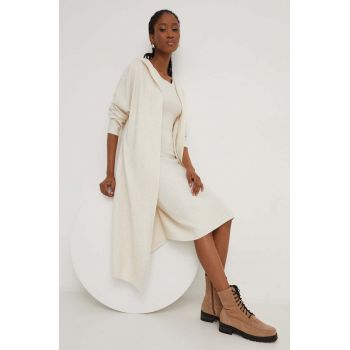 Answear Lab rochie și cardigan culoarea bej