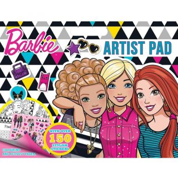 Bloc de Colorat Barbie Artist Pad cu 150 Stickere