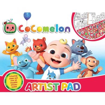 Bloc de Colorat Cocomelon Artist Pad cu Stickere