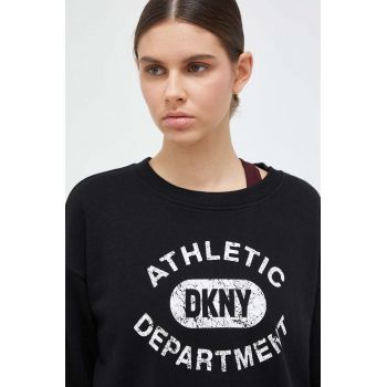 Dkny bluza femei, culoarea negru, cu imprimeu