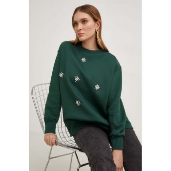Answear Lab bluza femei, culoarea verde, cu imprimeu
