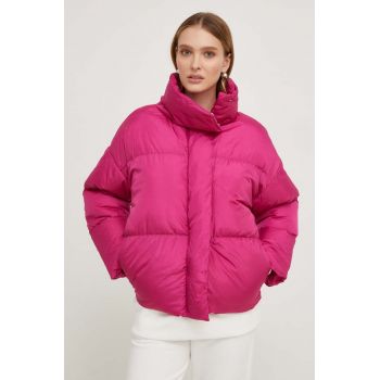 Answear Lab geaca femei, culoarea roz, de iarna, oversize ieftina