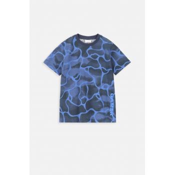 Coccodrillo tricou de bumbac pentru copii culoarea albastru marin, modelator