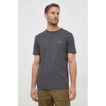 Gant tricou din bumbac culoarea gri, neted de firma original