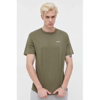 Hollister Co. tricou din bumbac culoarea verde, neted