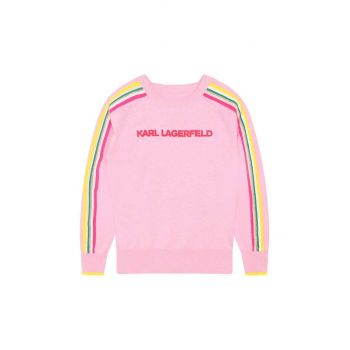 Karl Lagerfeld pulover copii culoarea roz ieftin