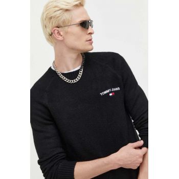 Tommy Jeans pulover barbati, culoarea negru ieftin