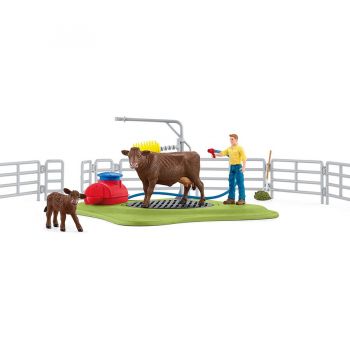 Jucarie Farm World cow washing station, play figure
