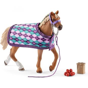 Jucarie Horse Club English thoroughbred with blanket, toy figure
