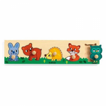 Puzzle cu buton Animale din padure 5 piese