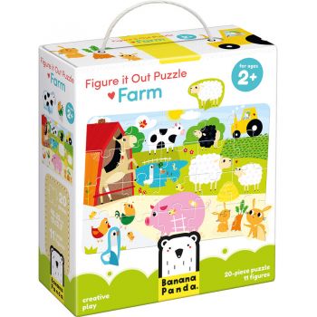 Puzzle educativ Descopera animalele de la Ferma 20 piese