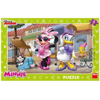Puzzle Minnie si Daisy la plimbare 15 piese