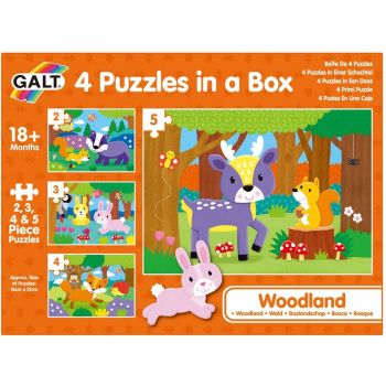 Set 4 Puzzle-uri Animalute din padure 2-5 piese