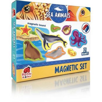 Set magnetic Animale Marine cu Plansa magnetica inclusa 21 piese