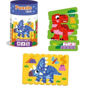 Set puzzle-uri din betisoare Dinozauri 16 piese