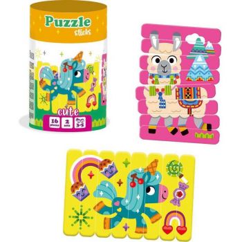 Set puzzle-uri din betisoare Lama si Unicorn 16 piese