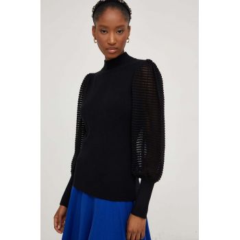 Answear Lab pulover femei, culoarea negru, cu guler